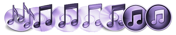 A row of various iTunes icons